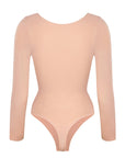 Marcella - Naadloze Lange Mouw Body met String, Borstondersteuning & Buikcontrole - Bella Fit™