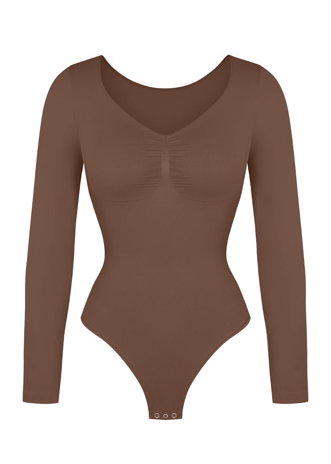 Marcella - Naadloze Lange Mouw Body met String, Borstondersteuning &amp; Buikcontrole - Bella Fit™