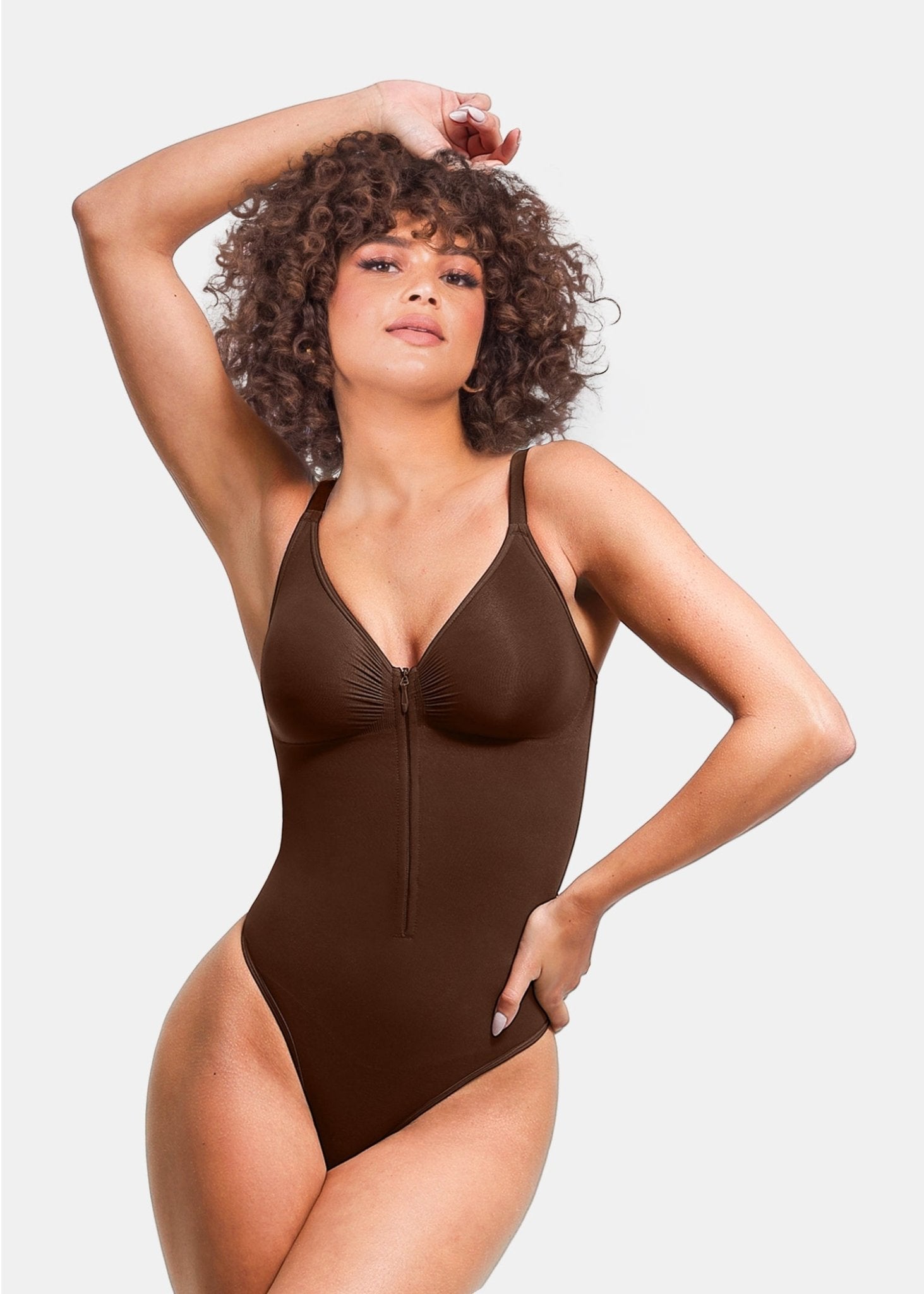 Stefanie Zipper - Naadloos Plunge Bodysuit – Borstondersteuning en Interne Clips - Bella Fit™