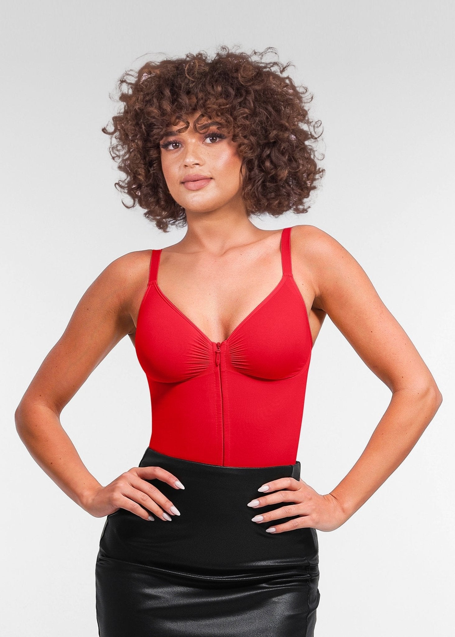 Stefanie Zipper - Naadloos Plunge Bodysuit – Borstondersteuning en Interne Clips - Bella Fit™