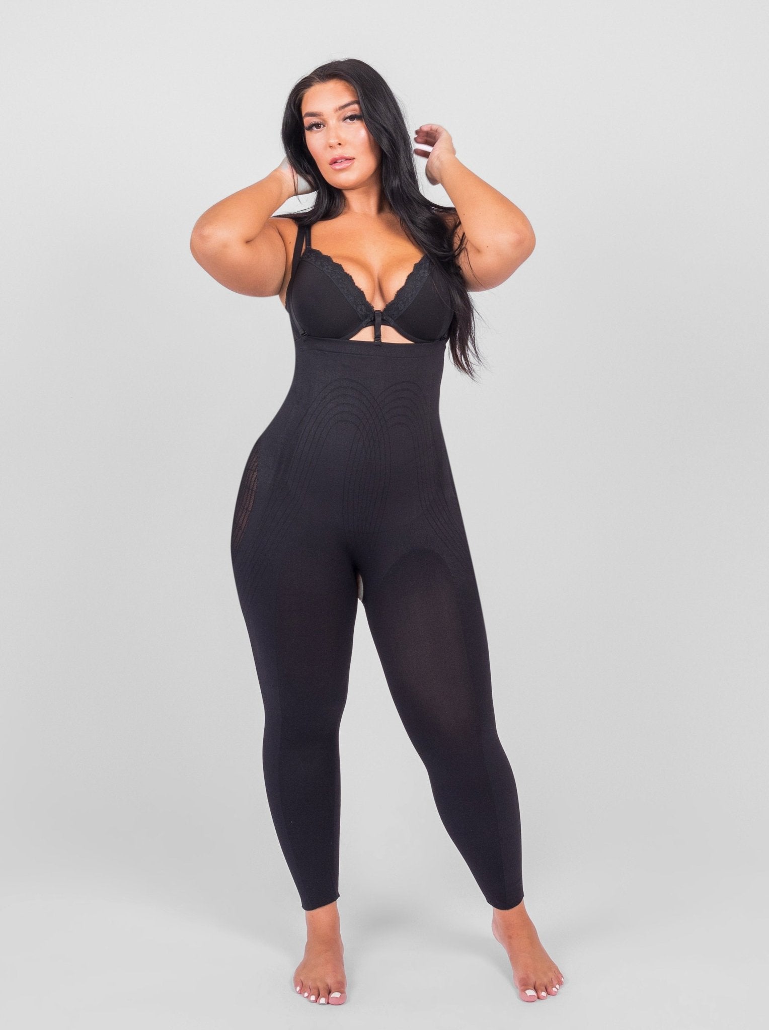 Dhalia - Knielengte Full Body Shaper Met Afneembare Schouderbandjes - Bella Fit™