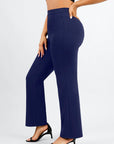 Larisa - High Waist Built-in Shaping Mesh Broek Met Rechte Pijp - Bella Fit™