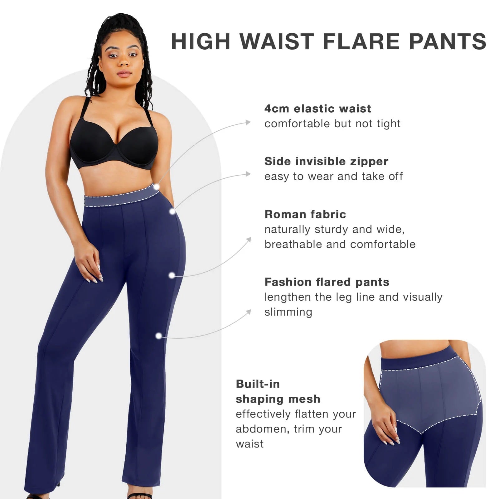 Flare Broek Shapewear Pants Afslanken Slanke Taille 